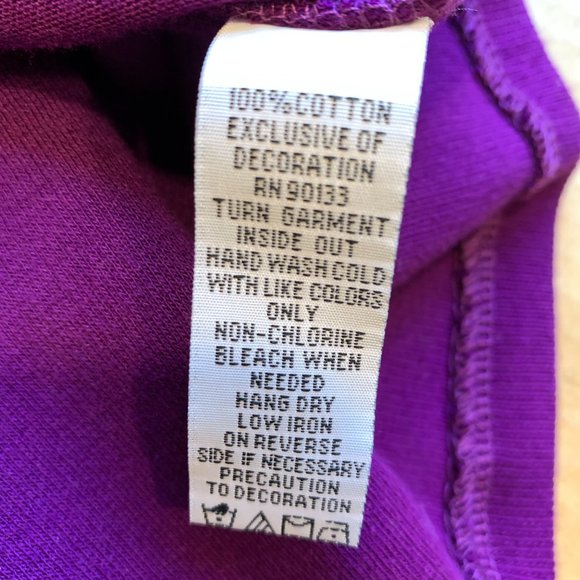 Bob Mackie Wearable Art Cotton Sweater Sequined Built-In Tank Top Purple Large - Picture 10 of 10